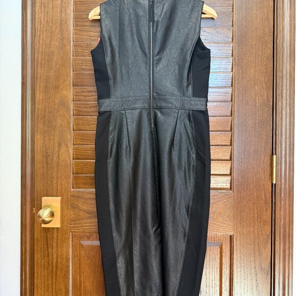 Spanx Leather-Like Combo Fitted Dress, size small in black - Picture 3 of 4